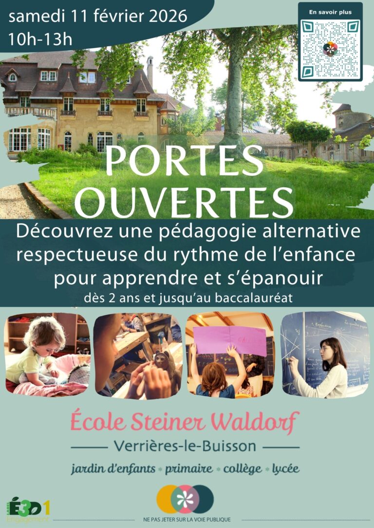 affiche JPO ecole steiner verrières-le-buisson