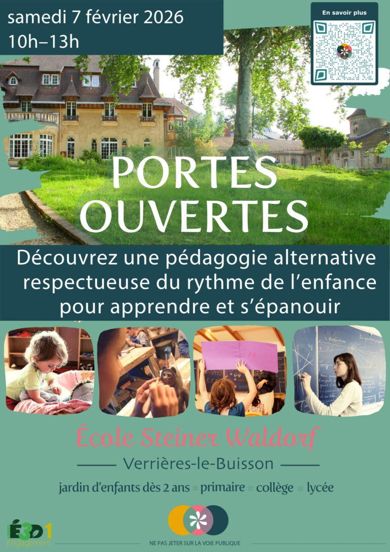 affiche JPO ecole steiner verrières-le-buisson