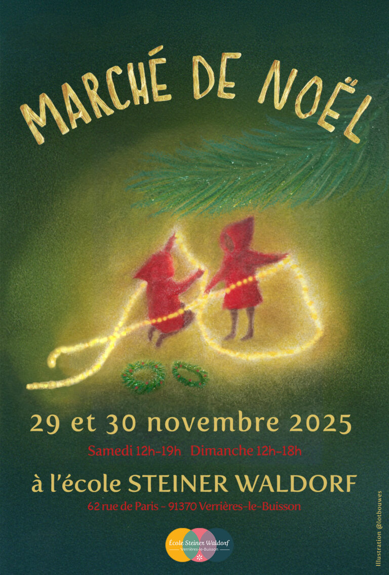 affiche marché de noël 2025 école steiner verrieres le buisson