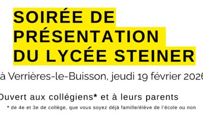 soiré info lycée 2026 école steiner verrieres lebuisson